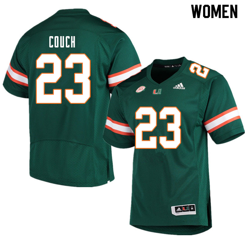Women #23 Te'Cory Couch Miami Hurricanes College Football Jerseys Sale-Green